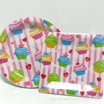 Cute Picnic Disposable Paper Plate, Disposable Paper Dishes, Printed Paper Plate